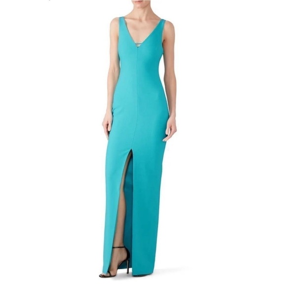 LIKELY Nicolette Gown Turquoise Blue Maxi Sleeveless Formal Dress - Picture 1 of 16